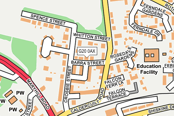 G20 0AX map - OS OpenMap – Local (Ordnance Survey)