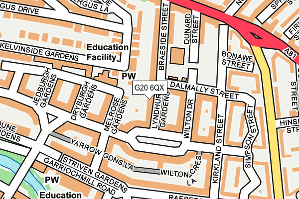 G20 6QX map - OS OpenMap – Local (Ordnance Survey)