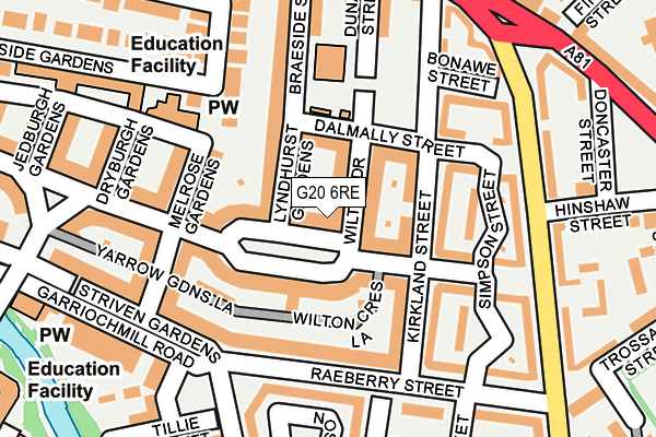 G20 6RE map - OS OpenMap – Local (Ordnance Survey)