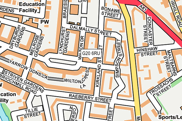 G20 6RU map - OS OpenMap – Local (Ordnance Survey)