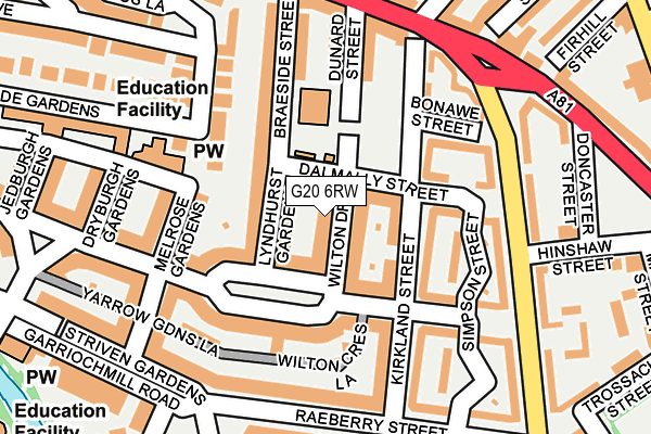 G20 6RW map - OS OpenMap – Local (Ordnance Survey)