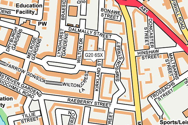 G20 6SX map - OS OpenMap – Local (Ordnance Survey)