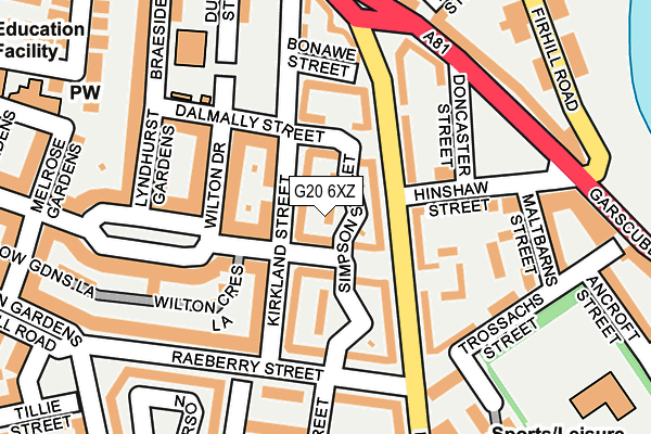 G20 6XZ map - OS OpenMap – Local (Ordnance Survey)