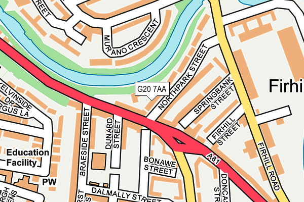 G20 7AA map - OS OpenMap – Local (Ordnance Survey)
