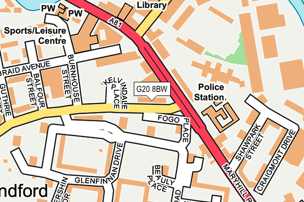 G20 8BW map - OS OpenMap – Local (Ordnance Survey)