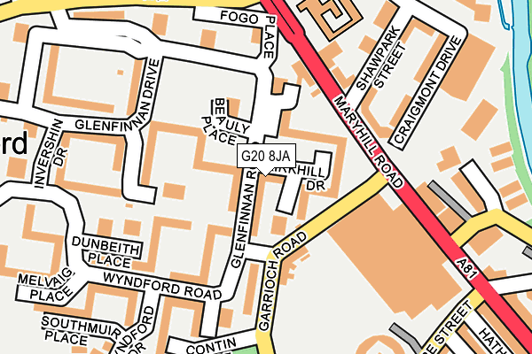 G20 8JA map - OS OpenMap – Local (Ordnance Survey)