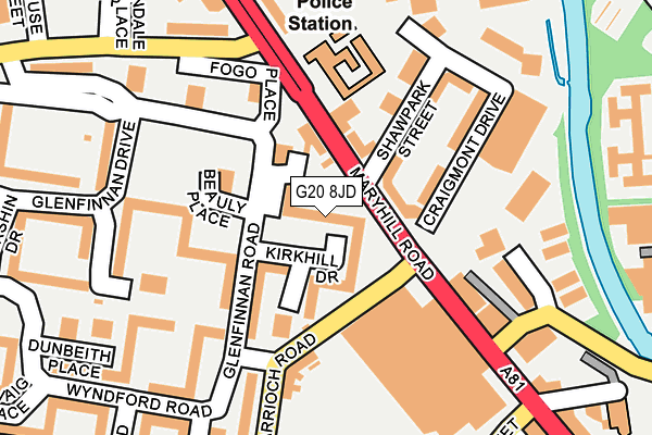 G20 8JD map - OS OpenMap – Local (Ordnance Survey)