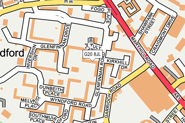 G20 8JL map - OS OpenMap – Local (Ordnance Survey)