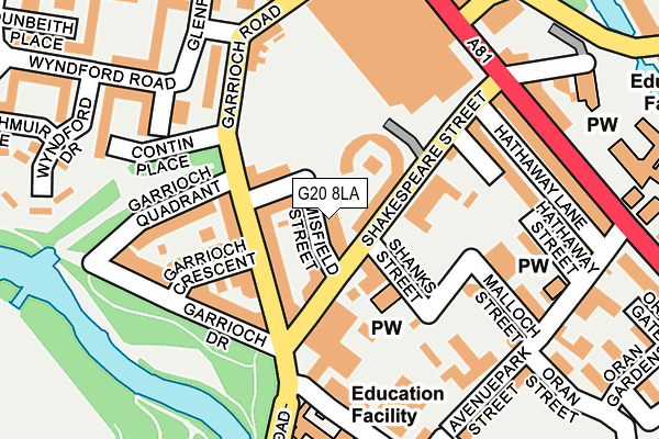 G20 8LA map - OS OpenMap – Local (Ordnance Survey)