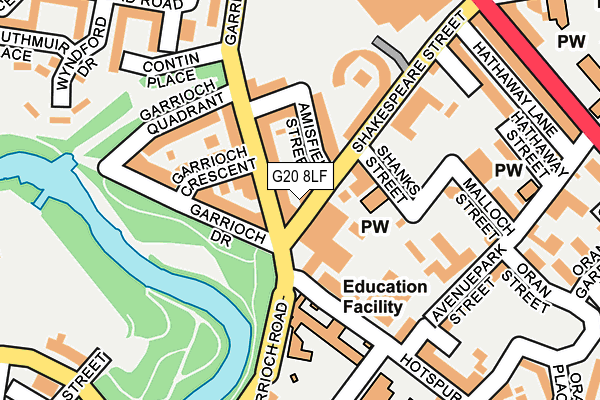 G20 8LF map - OS OpenMap – Local (Ordnance Survey)