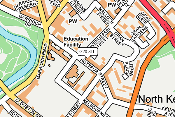 G20 8LL map - OS OpenMap – Local (Ordnance Survey)