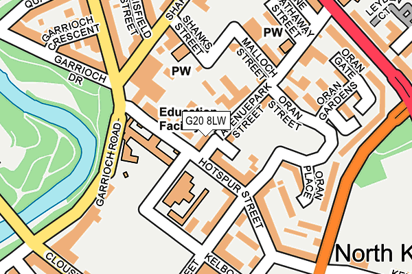 G20 8LW map - OS OpenMap – Local (Ordnance Survey)