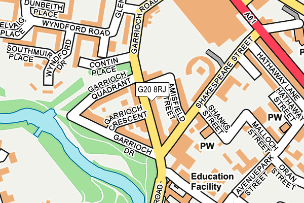 G20 8RJ map - OS OpenMap – Local (Ordnance Survey)