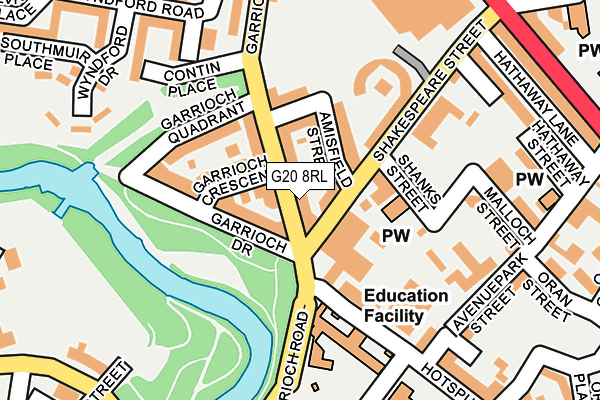 G20 8RL map - OS OpenMap – Local (Ordnance Survey)