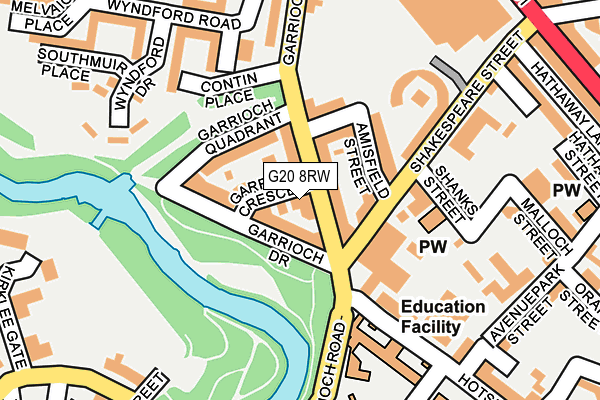 G20 8RW map - OS OpenMap – Local (Ordnance Survey)