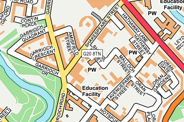 G20 8TN map - OS OpenMap – Local (Ordnance Survey)