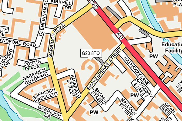 G20 8TQ map - OS OpenMap – Local (Ordnance Survey)