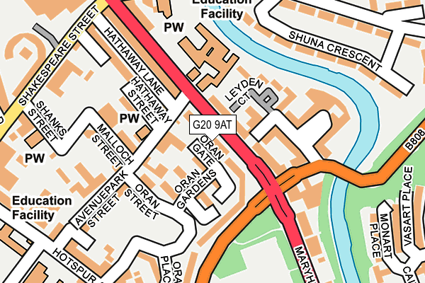G20 9AT map - OS OpenMap – Local (Ordnance Survey)