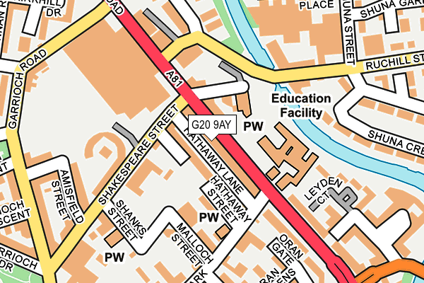 G20 9AY map - OS OpenMap – Local (Ordnance Survey)