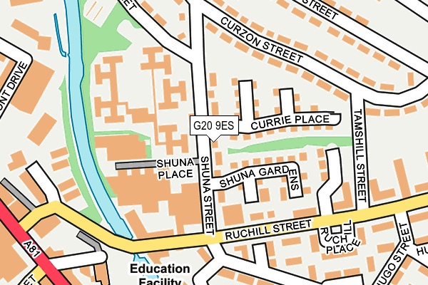 G20 9ES map - OS OpenMap – Local (Ordnance Survey)