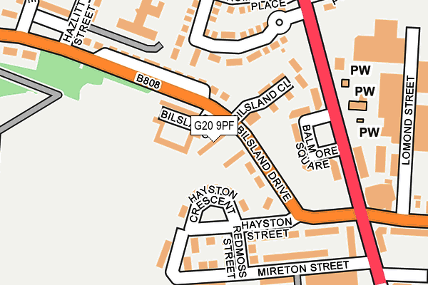 G20 9PF map - OS OpenMap – Local (Ordnance Survey)