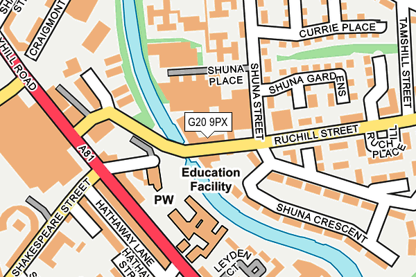 G20 9PX map - OS OpenMap – Local (Ordnance Survey)