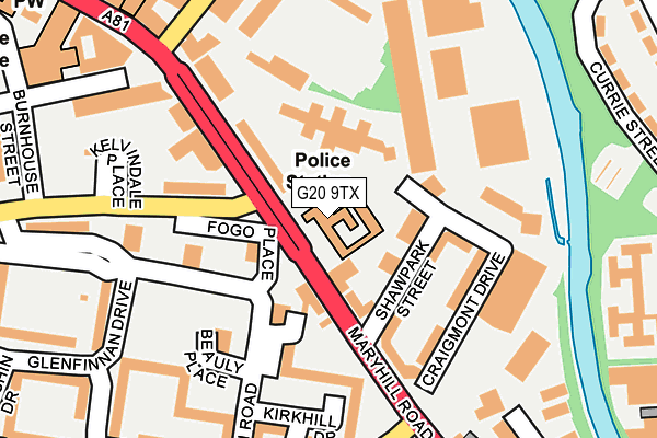 G20 9TX map - OS OpenMap – Local (Ordnance Survey)