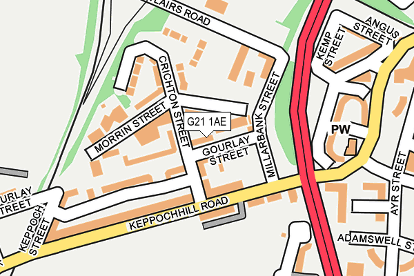 G21 1AE map - OS OpenMap – Local (Ordnance Survey)