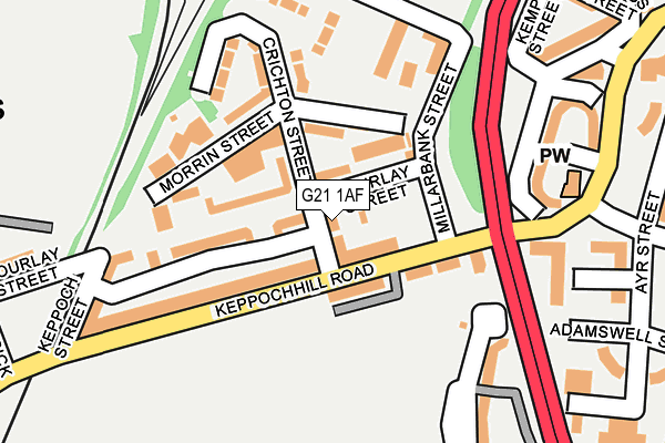 G21 1AF map - OS OpenMap – Local (Ordnance Survey)