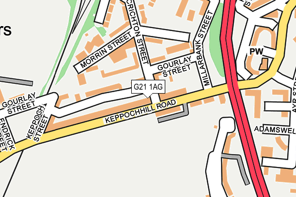 G21 1AG map - OS OpenMap – Local (Ordnance Survey)