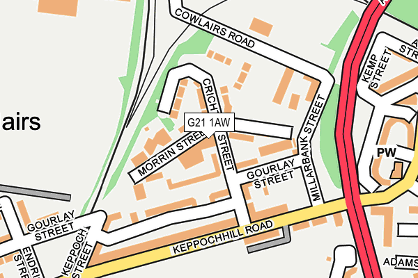 G21 1AW map - OS OpenMap – Local (Ordnance Survey)