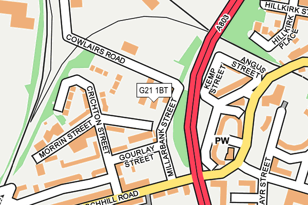 G21 1BT map - OS OpenMap – Local (Ordnance Survey)