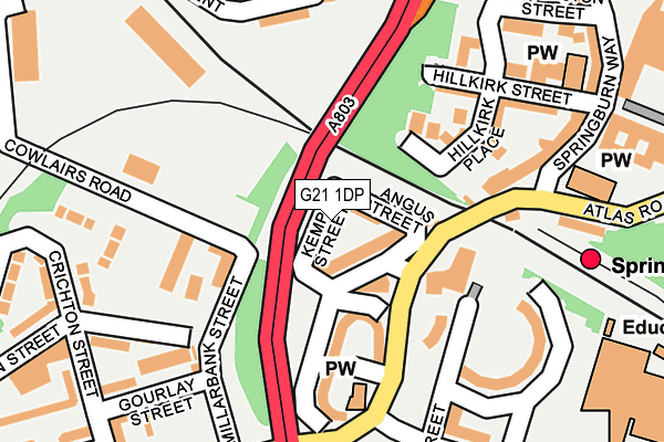 G21 1DP map - OS OpenMap – Local (Ordnance Survey)