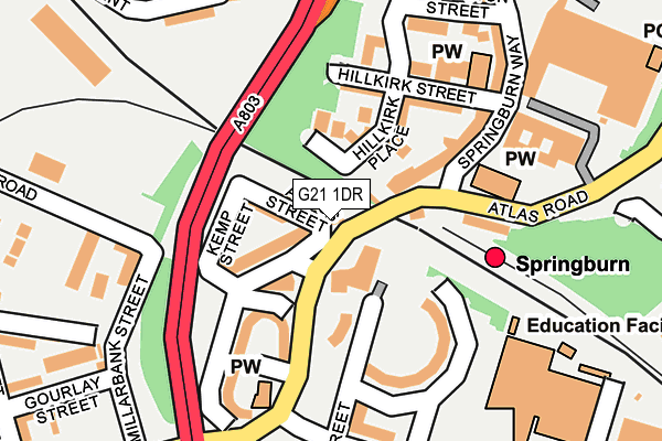 G21 1DR map - OS OpenMap – Local (Ordnance Survey)
