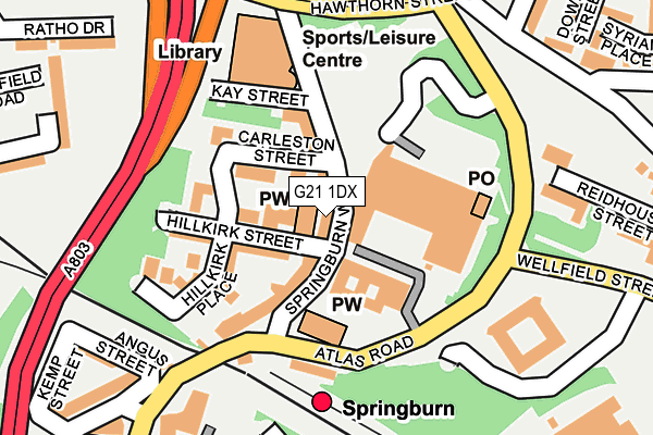 G21 1DX map - OS OpenMap – Local (Ordnance Survey)