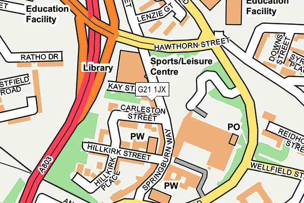 G21 1JX map - OS OpenMap – Local (Ordnance Survey)