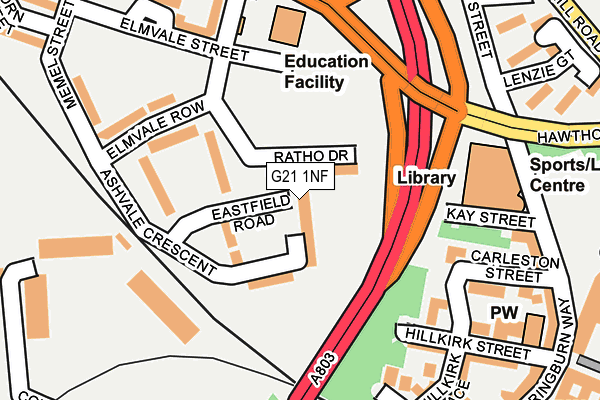G21 1NF map - OS OpenMap – Local (Ordnance Survey)