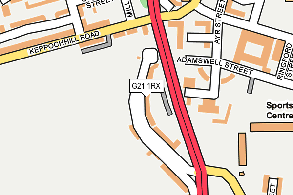 G21 1RX map - OS OpenMap – Local (Ordnance Survey)