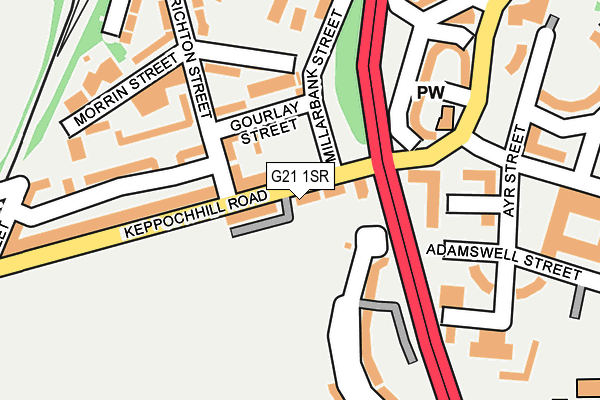 G21 1SR map - OS OpenMap – Local (Ordnance Survey)