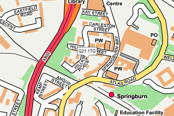 G21 1TG map - OS OpenMap – Local (Ordnance Survey)