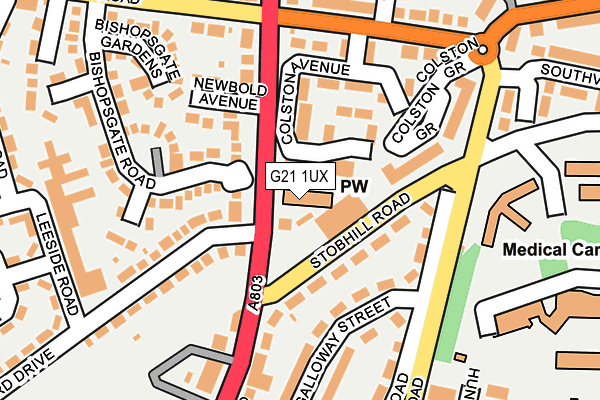 G21 1UX map - OS OpenMap – Local (Ordnance Survey)
