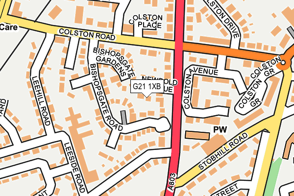 G21 1XB map - OS OpenMap – Local (Ordnance Survey)