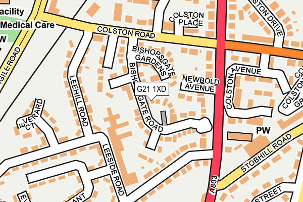 G21 1XD map - OS OpenMap – Local (Ordnance Survey)