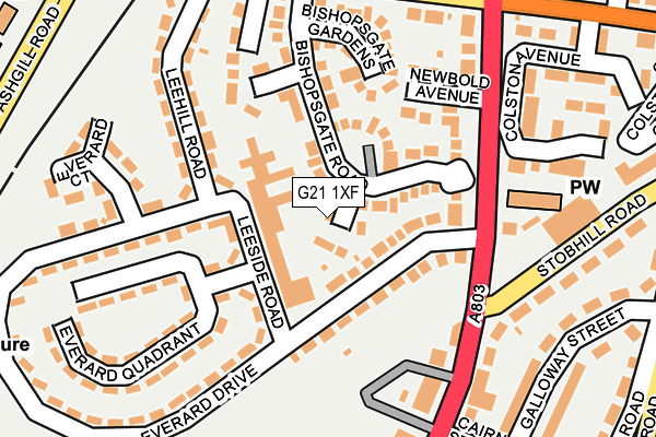 G21 1XF map - OS OpenMap – Local (Ordnance Survey)