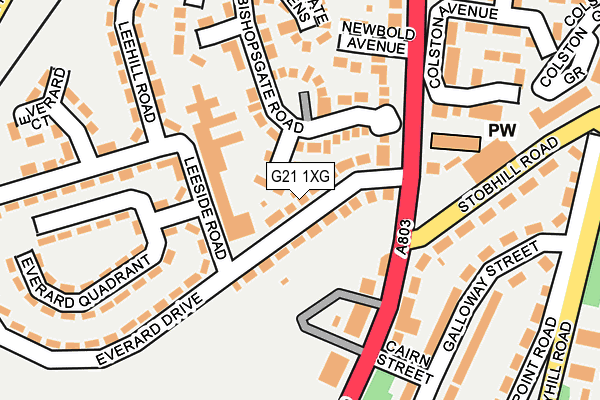 G21 1XG map - OS OpenMap – Local (Ordnance Survey)