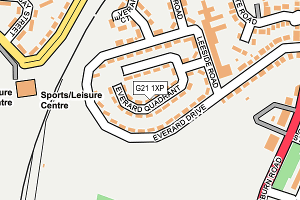 G21 1XP map - OS OpenMap – Local (Ordnance Survey)