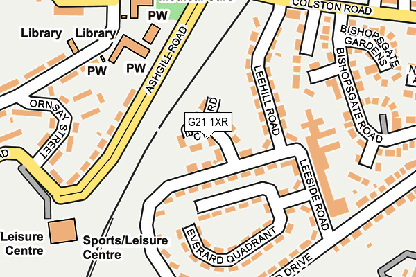 G21 1XR map - OS OpenMap – Local (Ordnance Survey)