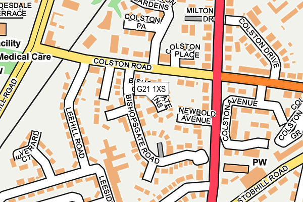 G21 1XS map - OS OpenMap – Local (Ordnance Survey)