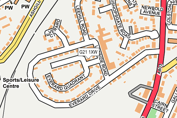 G21 1XW map - OS OpenMap – Local (Ordnance Survey)