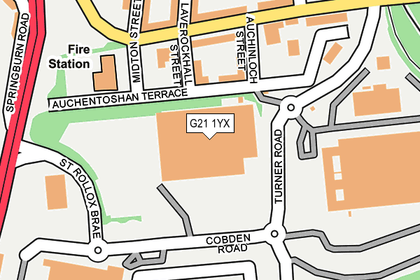 G21 1YX map - OS OpenMap – Local (Ordnance Survey)